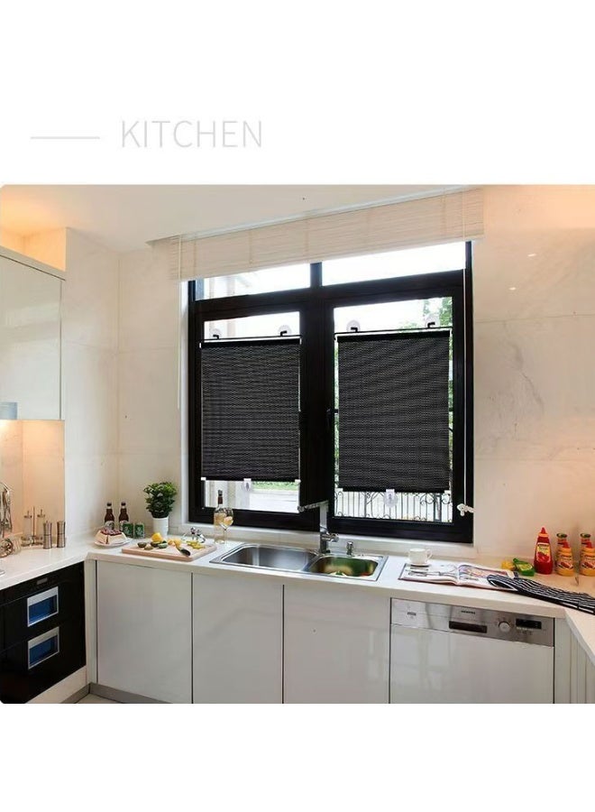 Window Sun Shade,Retractable Balcony Blackout Curtain,Home Use Window Sun Block Bathroom Heat Insulation Blackout Roller Blinds，68x125cm - Image 2